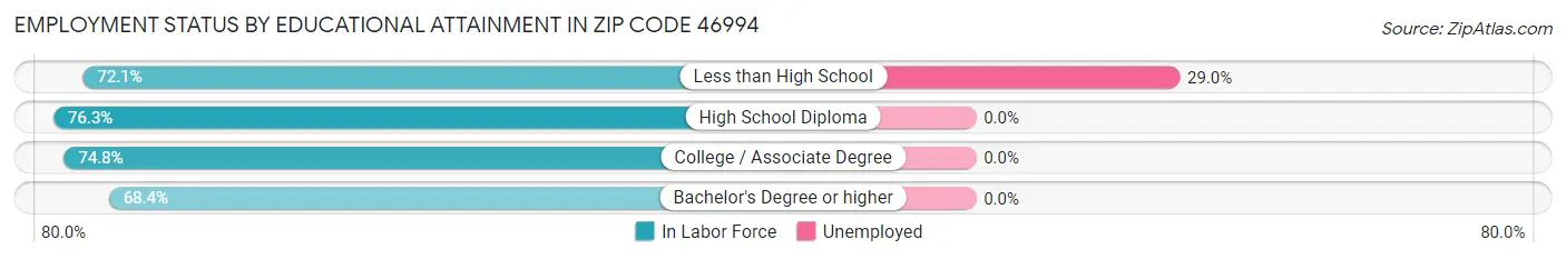 Employment Status by Educational Attainment in Zip Code 46994