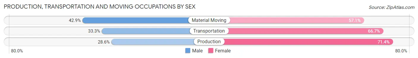 Production, Transportation and Moving Occupations by Sex in Zip Code 47263