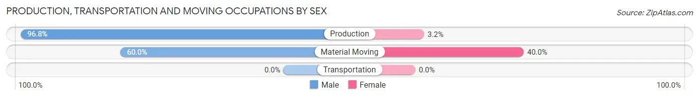 Production, Transportation and Moving Occupations by Sex in Zip Code 47861