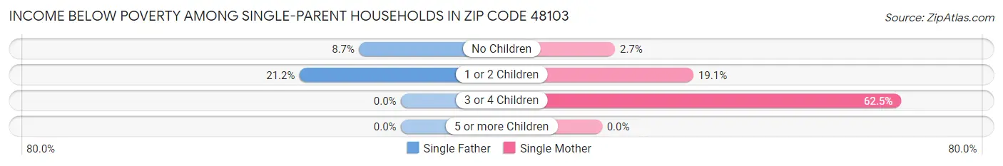Income Below Poverty Among Single-Parent Households in Zip Code 48103