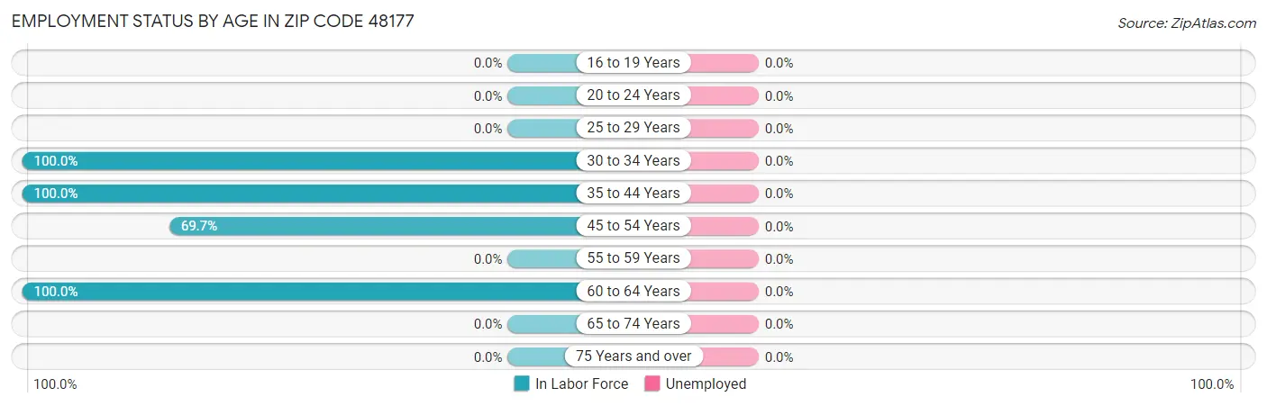 Employment Status by Age in Zip Code 48177