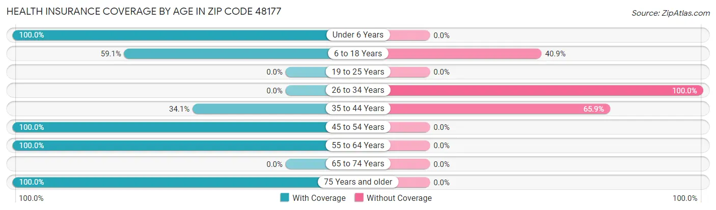 Health Insurance Coverage by Age in Zip Code 48177