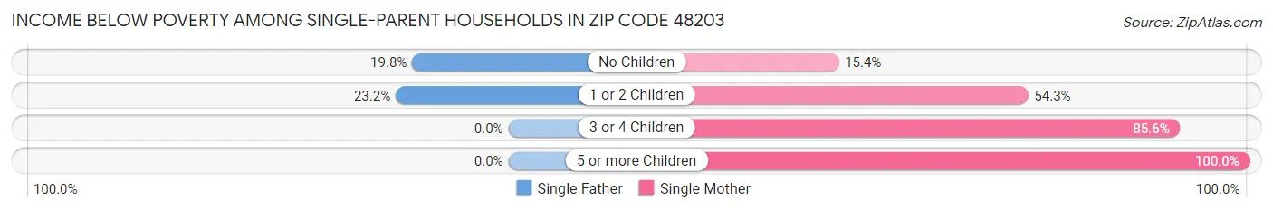 Income Below Poverty Among Single-Parent Households in Zip Code 48203