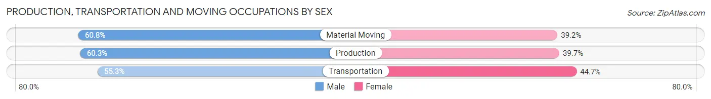 Production, Transportation and Moving Occupations by Sex in Zip Code 48235