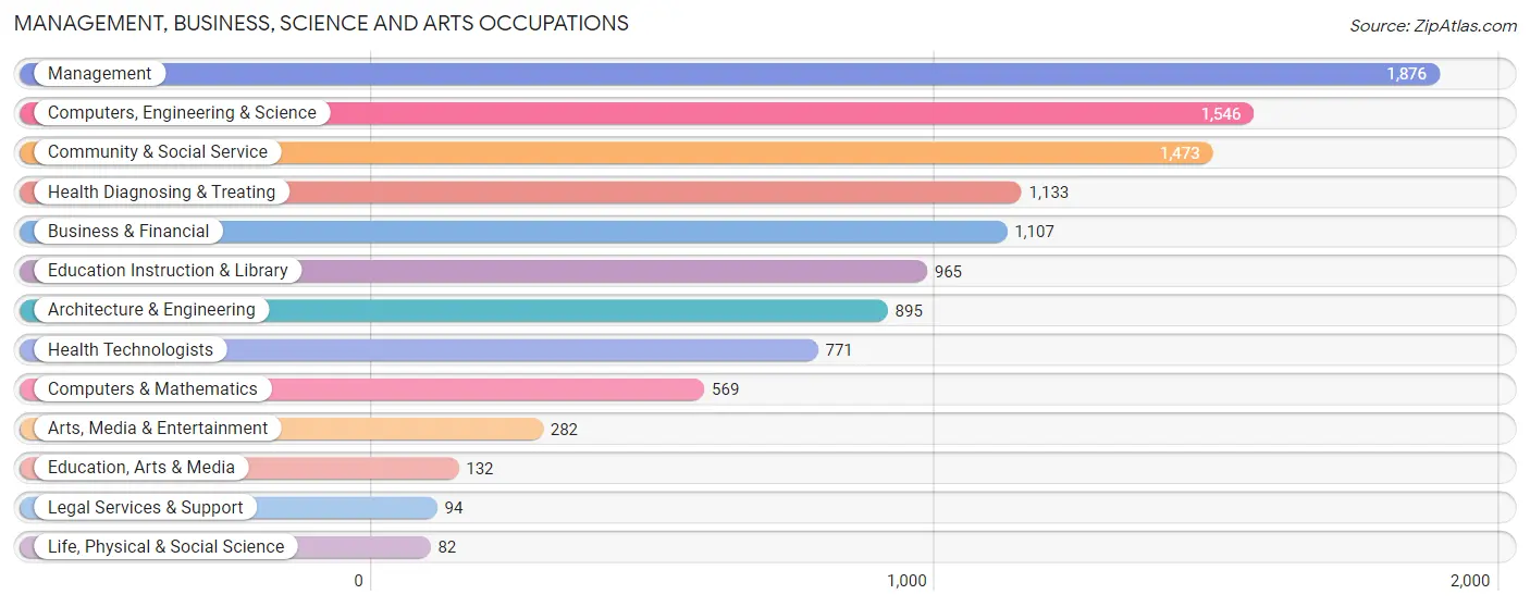 Management, Business, Science and Arts Occupations in Zip Code 48313