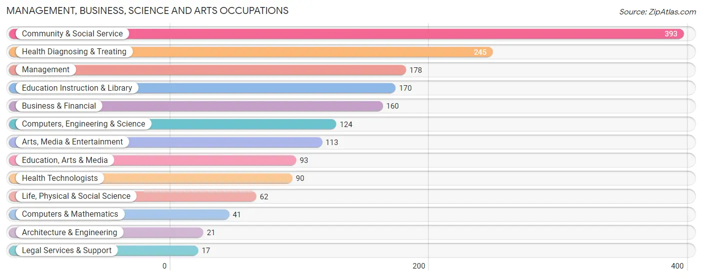 Management, Business, Science and Arts Occupations in Zip Code 48342