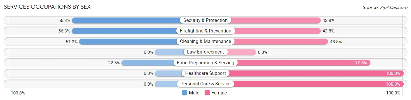 Services Occupations by Sex in Zip Code 48626