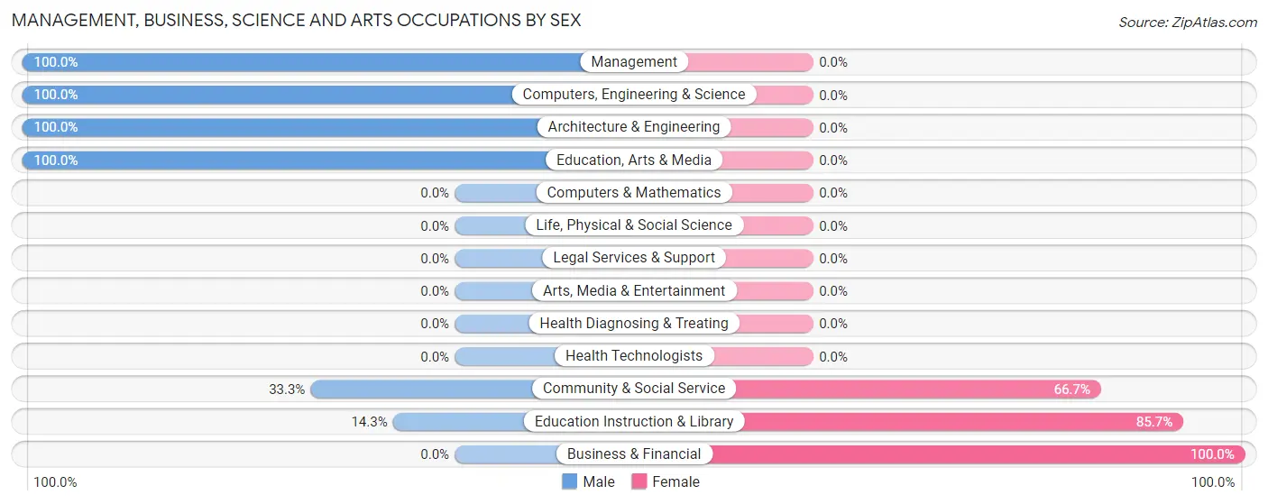 Management, Business, Science and Arts Occupations by Sex in Zip Code 48728