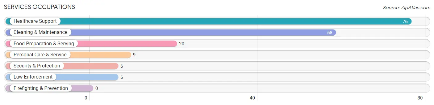 Services Occupations in Zip Code 48818