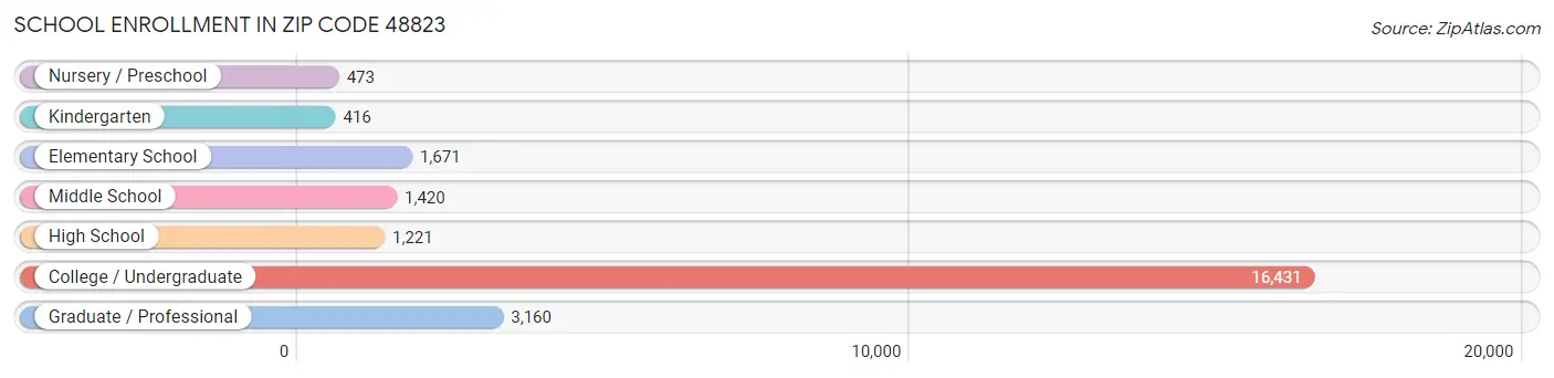 School Enrollment in Zip Code 48823