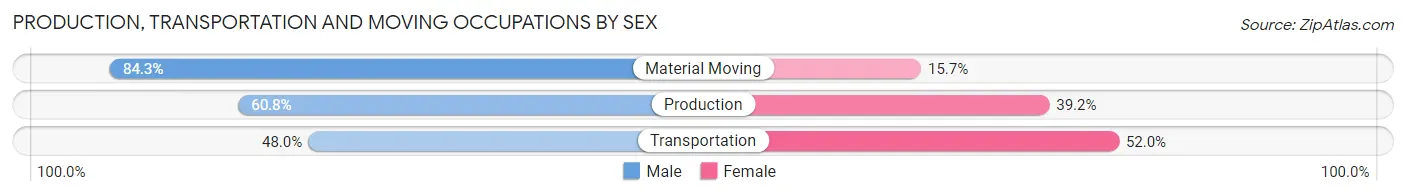 Production, Transportation and Moving Occupations by Sex in Zip Code 48885