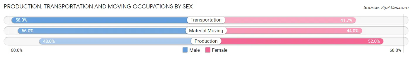 Production, Transportation and Moving Occupations by Sex in Zip Code 49012
