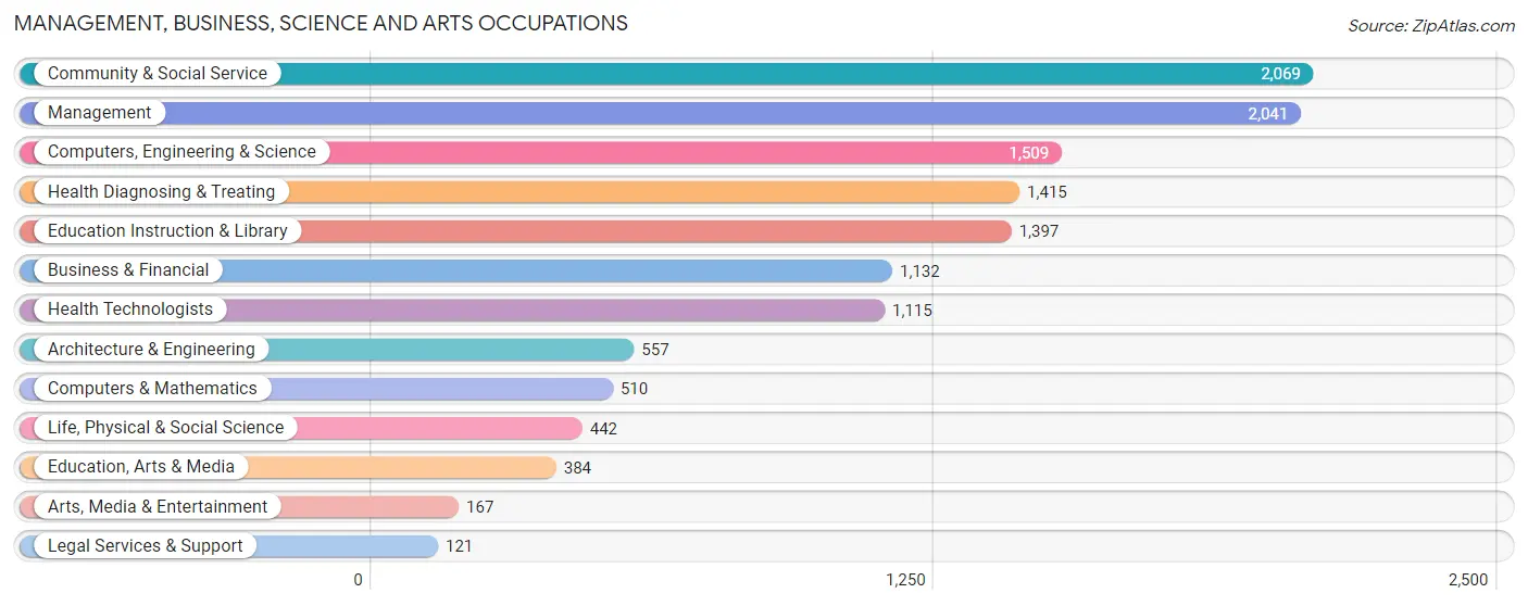 Management, Business, Science and Arts Occupations in Zip Code 49024