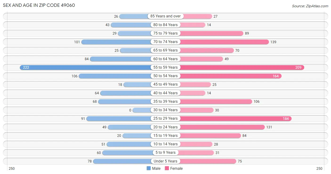 Sex and Age in Zip Code 49060