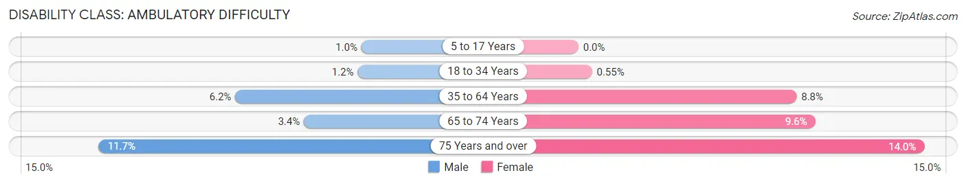 Disability in Zip Code 49080: <span>Ambulatory Difficulty</span>