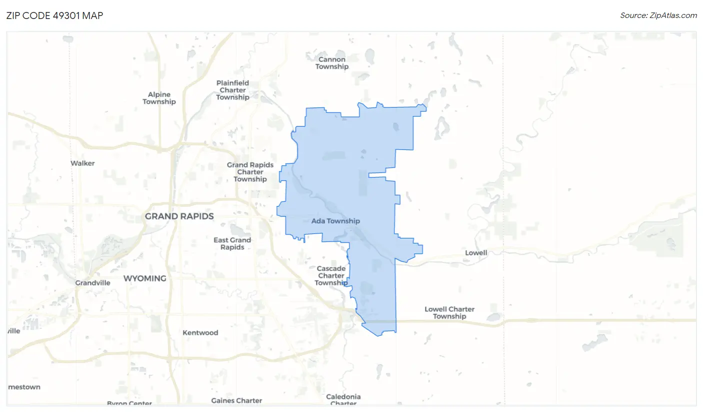 Zip Code 49301 Map