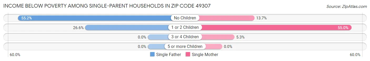 Income Below Poverty Among Single-Parent Households in Zip Code 49307