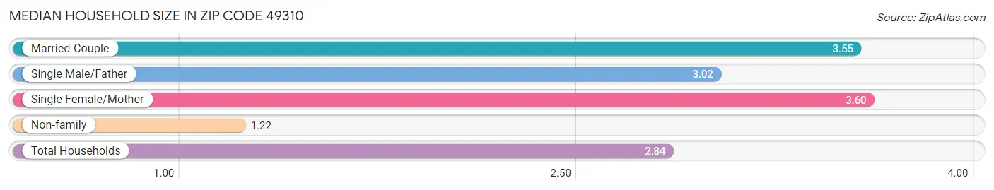 Median Household Size in Zip Code 49310