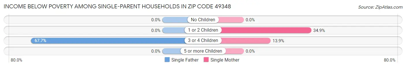 Income Below Poverty Among Single-Parent Households in Zip Code 49348