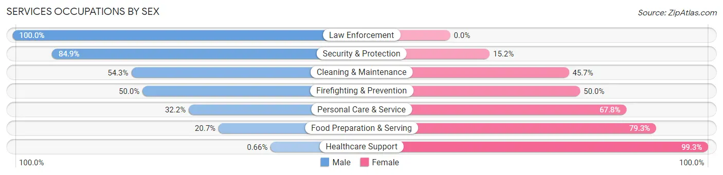 Services Occupations by Sex in Zip Code 49419