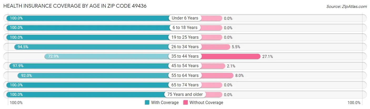 Health Insurance Coverage by Age in Zip Code 49436