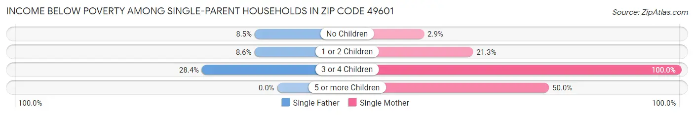 Income Below Poverty Among Single-Parent Households in Zip Code 49601