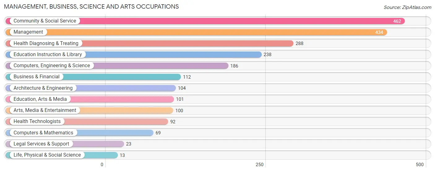 Management, Business, Science and Arts Occupations in Zip Code 49837