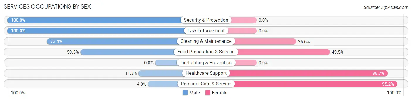 Services Occupations by Sex in Zip Code 50211