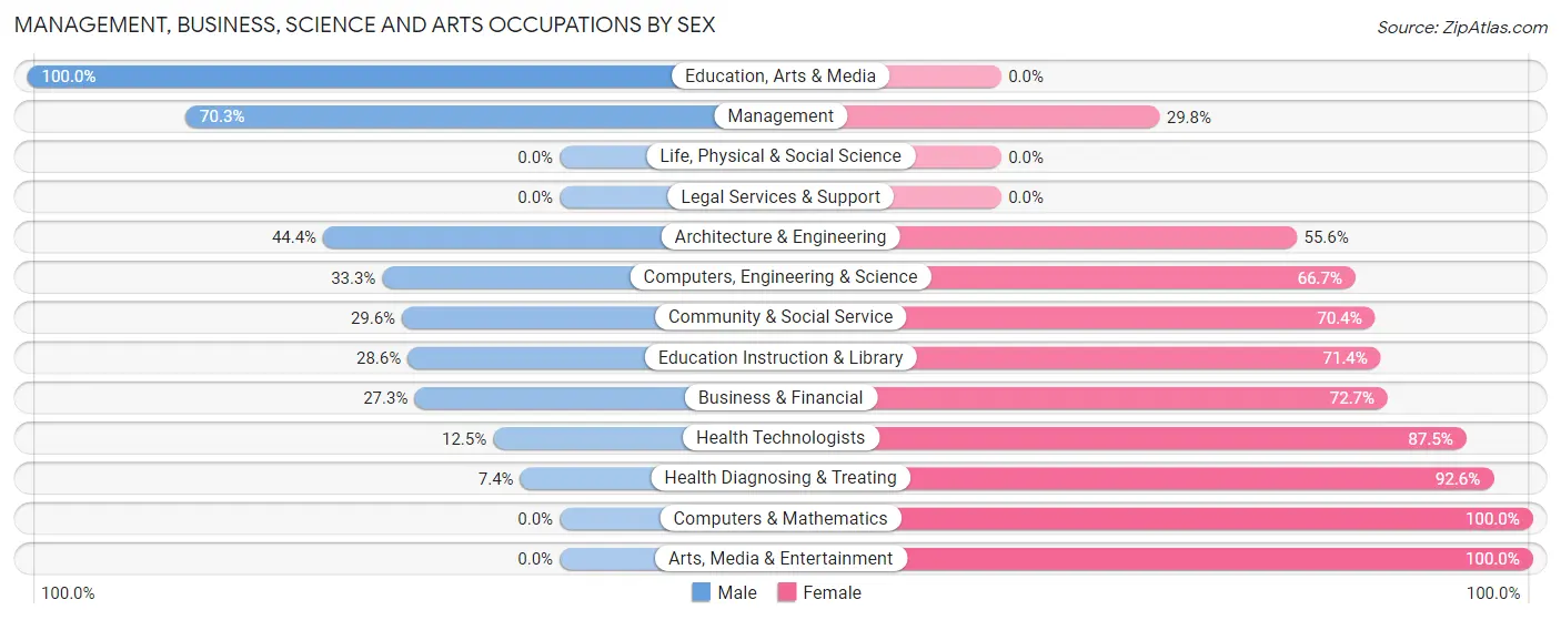 Management, Business, Science and Arts Occupations by Sex in Zip Code 51053