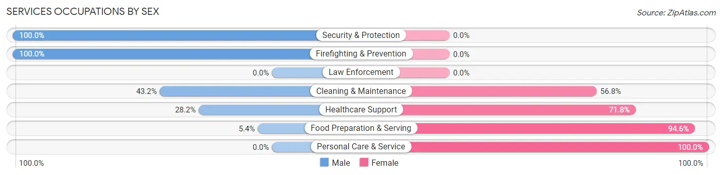 Services Occupations by Sex in Zip Code 51239