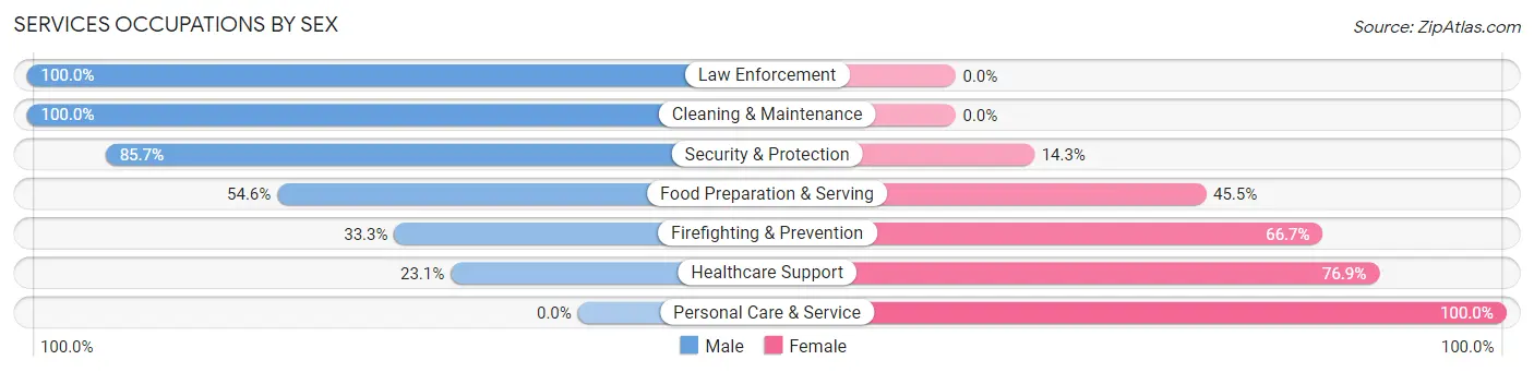 Services Occupations by Sex in Zip Code 51245
