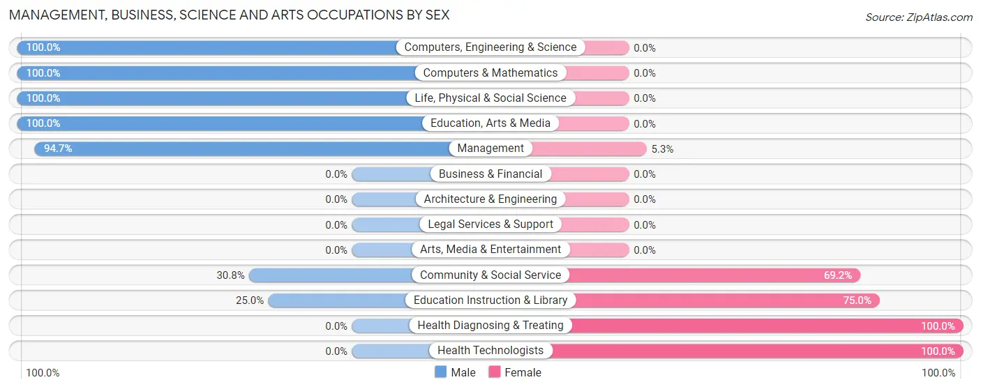 Management, Business, Science and Arts Occupations by Sex in Zip Code 51354