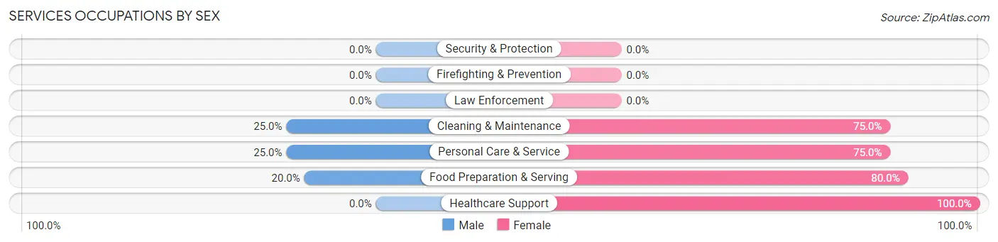 Services Occupations by Sex in Zip Code 51431