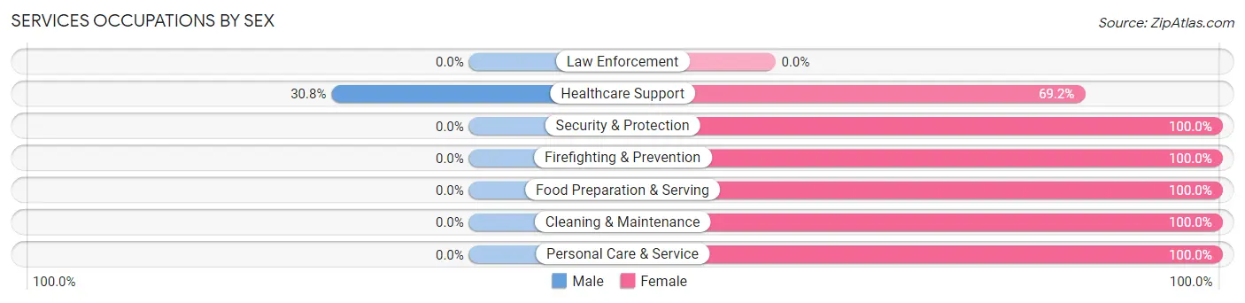 Services Occupations by Sex in Zip Code 51545