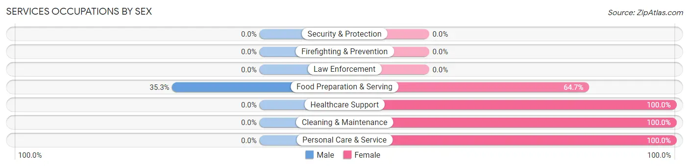 Services Occupations by Sex in Zip Code 52079
