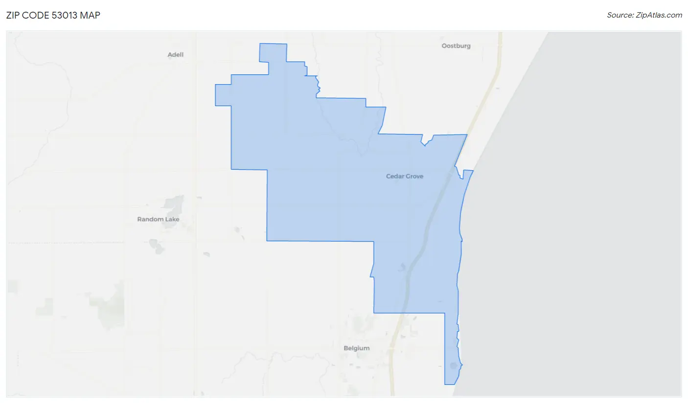 Zip Code 53013 Map