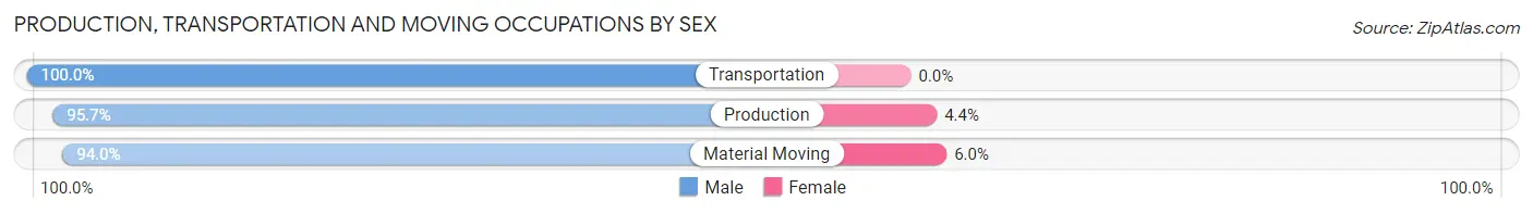Production, Transportation and Moving Occupations by Sex in Zip Code 53049
