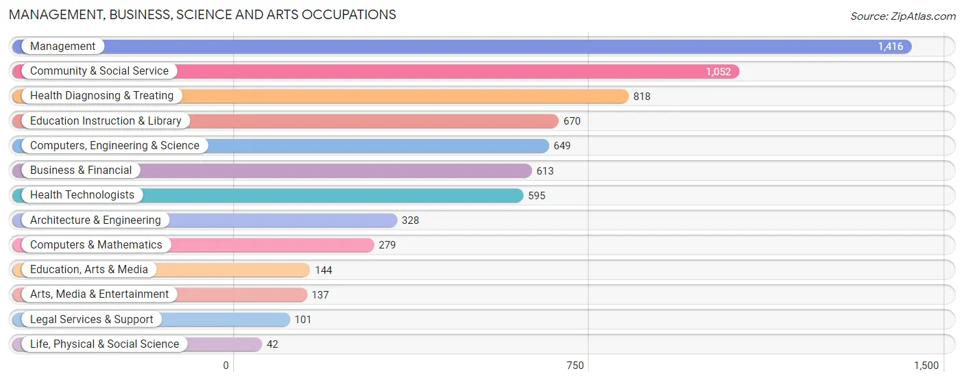 Management, Business, Science and Arts Occupations in Zip Code 53090