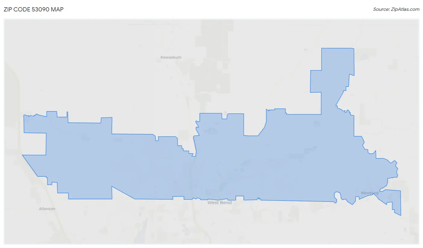 Zip Code 53090 Map