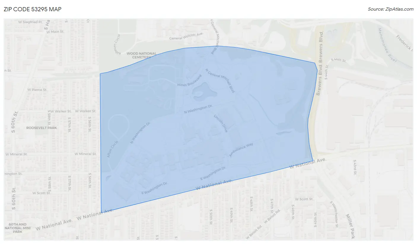 Zip Code 53295 Map