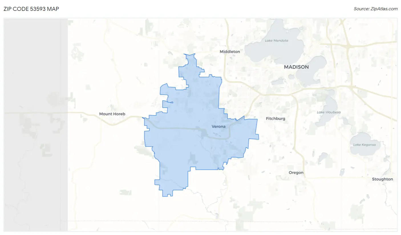 Zip Code 53593 Map