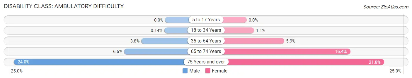 Disability in Zip Code 53704: <span>Ambulatory Difficulty</span>