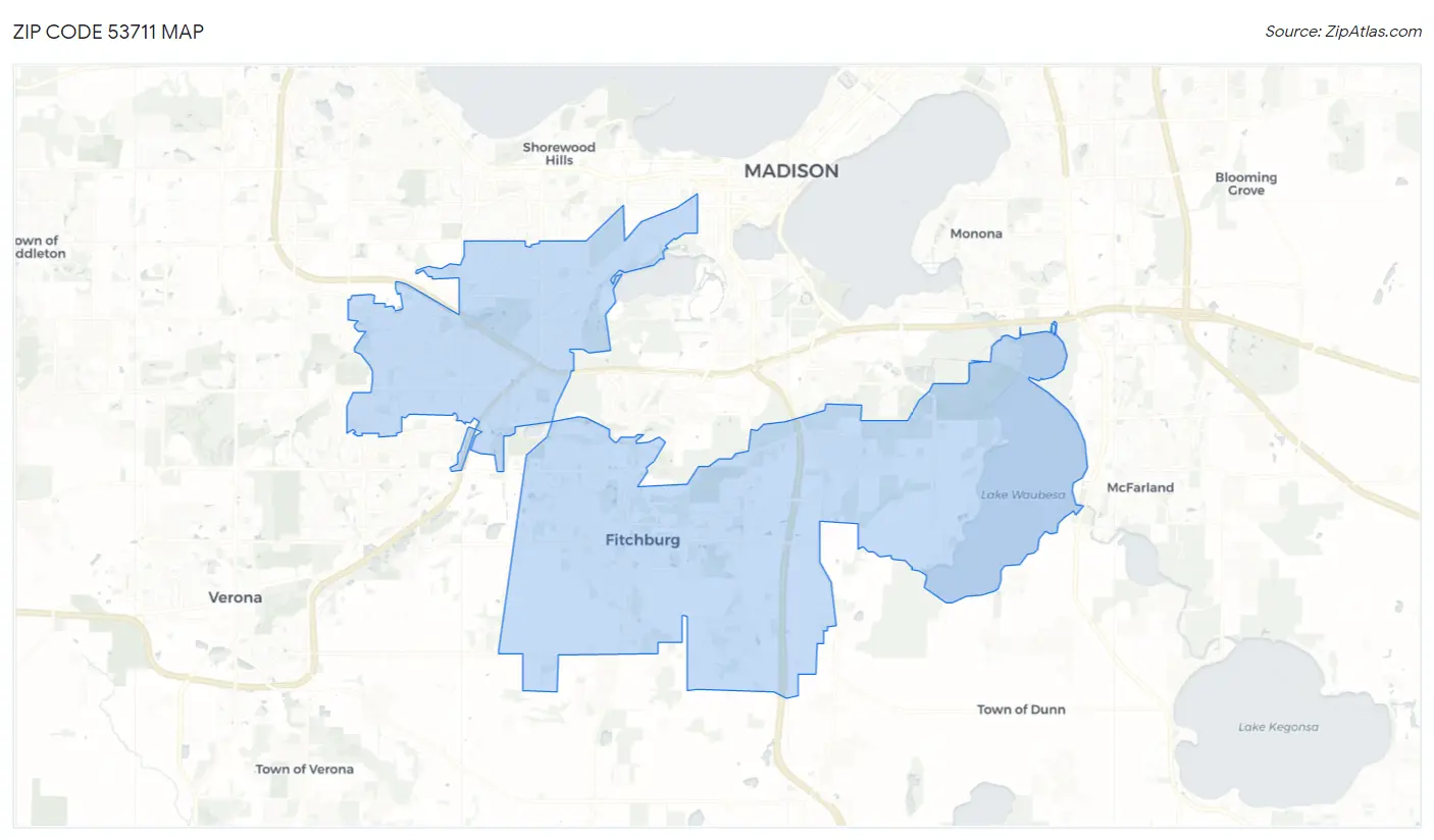 Zip Code 53711 Map