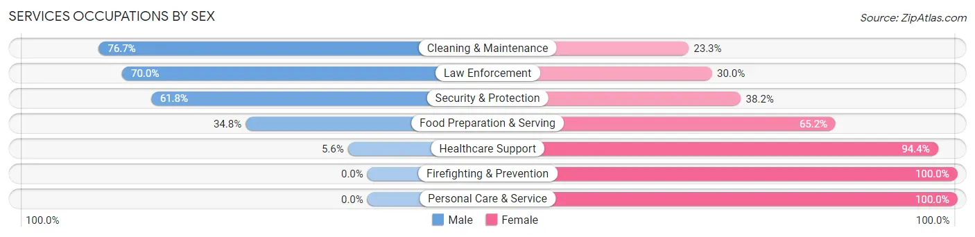Services Occupations by Sex in Zip Code 53930