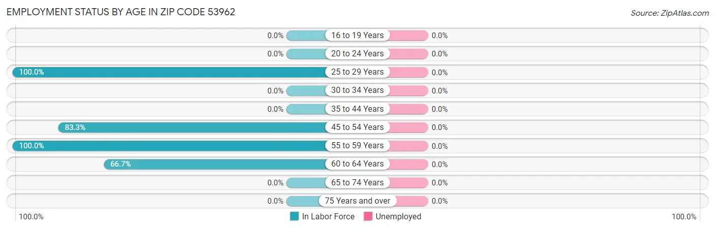 Employment Status by Age in Zip Code 53962
