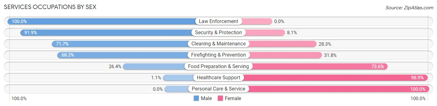 Services Occupations by Sex in Zip Code 54130