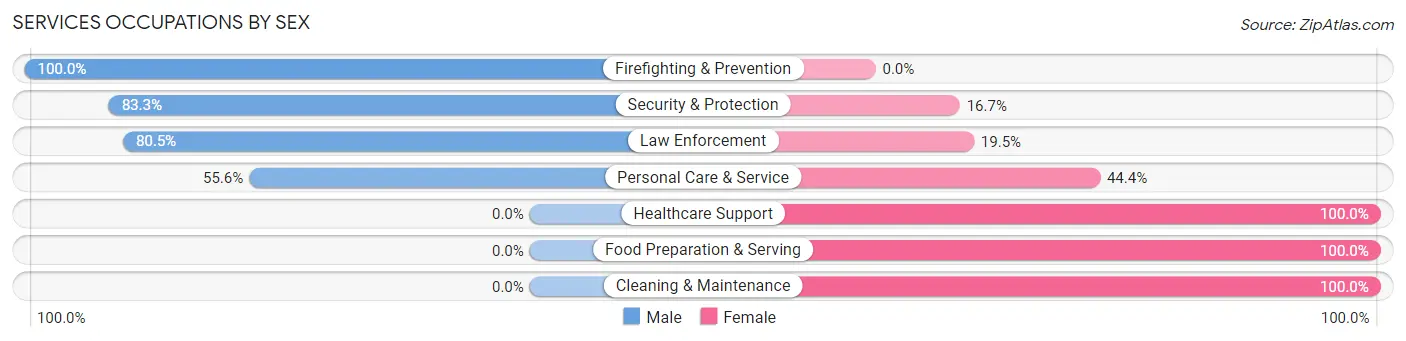 Services Occupations by Sex in Zip Code 54171