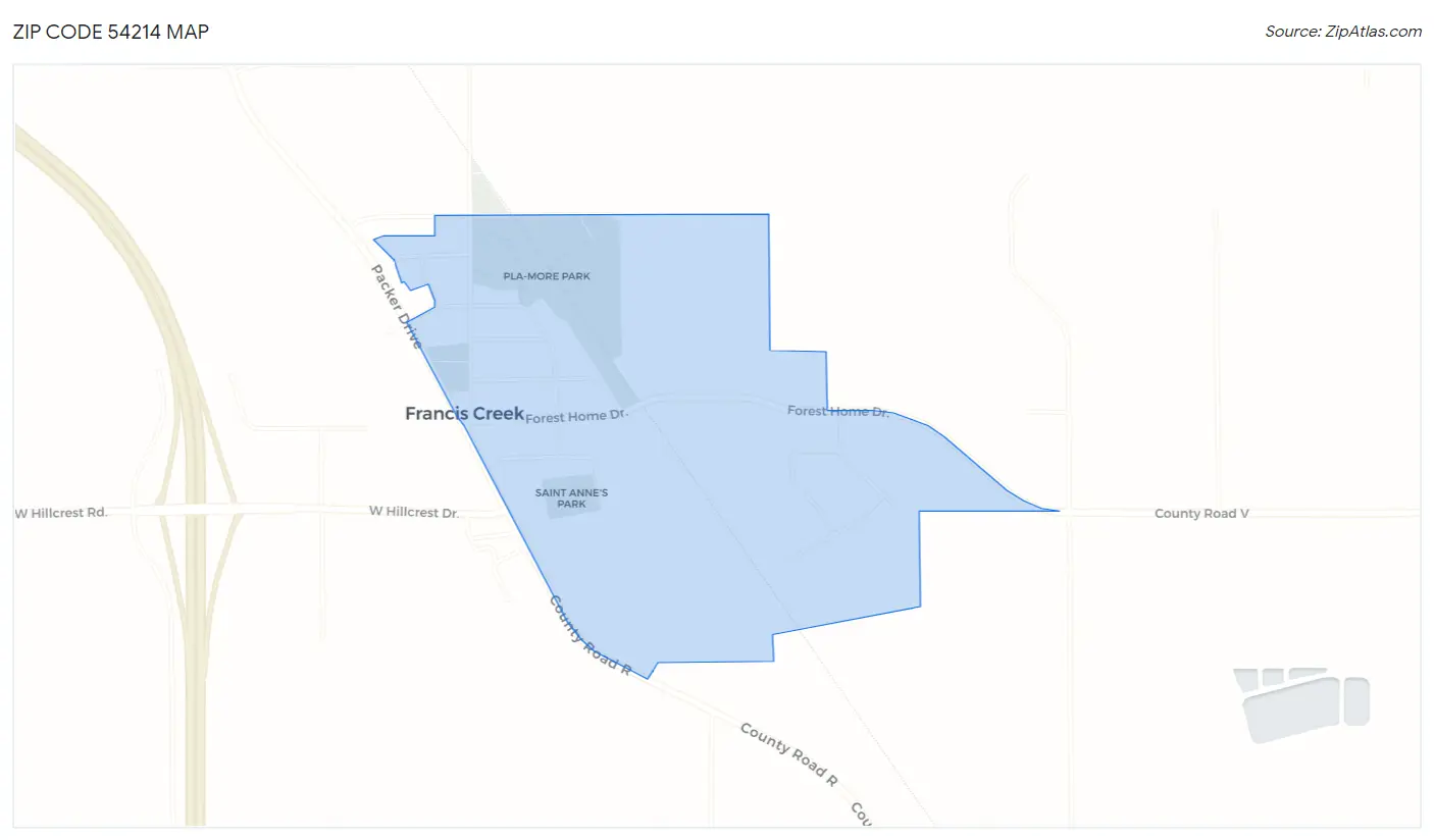 Zip Code 54214 Map