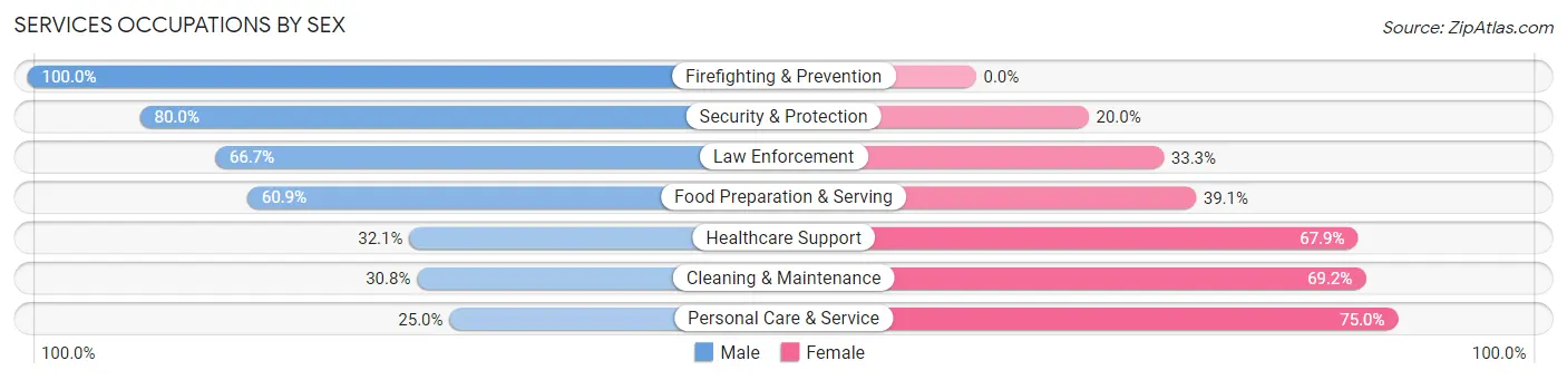 Services Occupations by Sex in Zip Code 54479