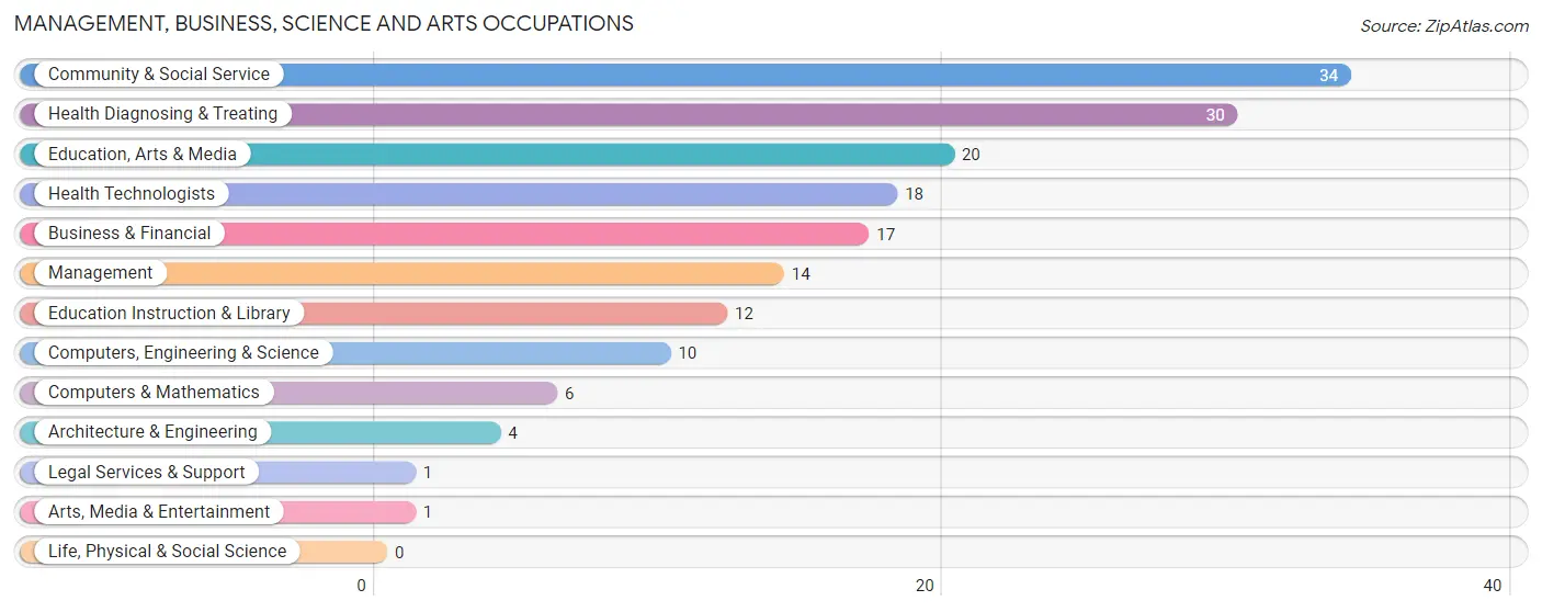 Management, Business, Science and Arts Occupations in Zip Code 54559